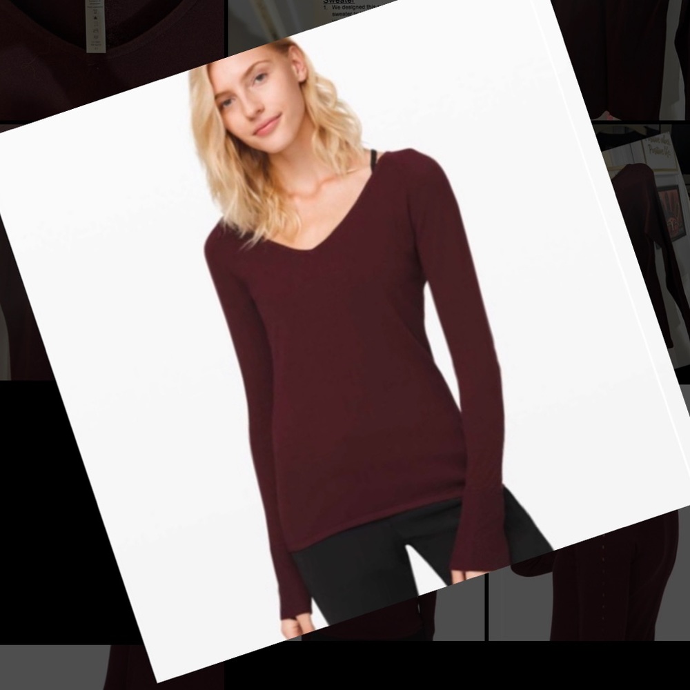 Burgundy light sweater by Lululemon! NWT! Small